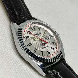 Citizen Automatic 21 Jewels 8200 silver color dial day&date men's wrist watch